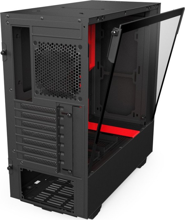 NZXT H500 schwarz/rot, Glasfenster