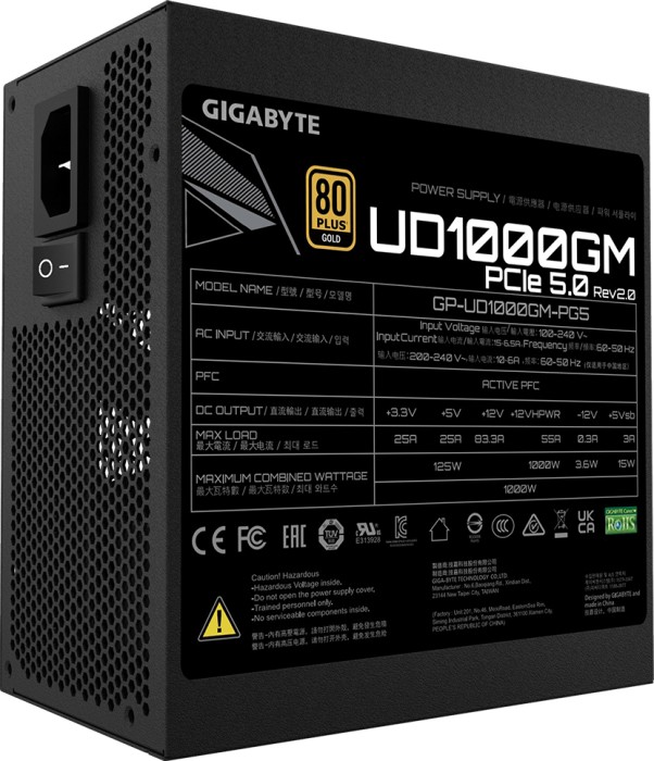 GIGABYTE UD1000GM PG5 Rev. 2.0 1000W ATX 3.0