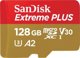 SanDisk Extreme PLUS R170/W90 microSDXC 128GB Kit, UHS-I U3, A2, Class 10