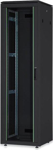 Digitus Professional Unique Serie 22HE Serverschrank, Glastür, schwarz, 600mm breit, 800mm tief