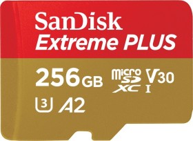 SanDisk Extreme PLUS R170/W90 microSDXC 256GB Kit, UHS-I U3, A2, Class 10 (SDSQXBZ-256G-GN6MA)