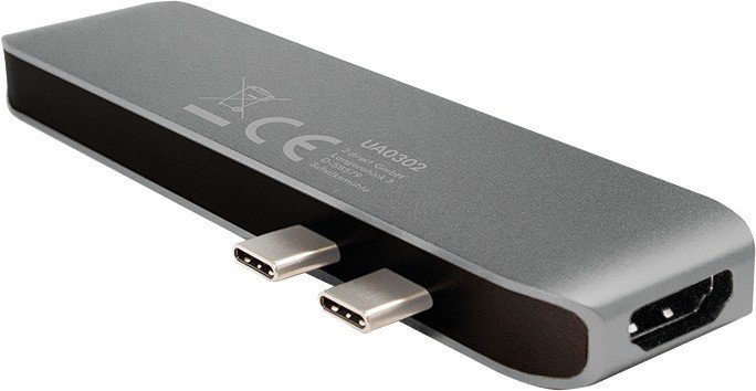LogiLink 2x Thunderbolt 3 na USB-C/USB-A Multiport adapter, srebrny