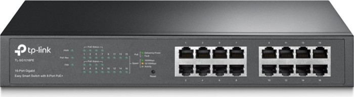 TP-Link TL-SG1016PE Desktop Gigabit Easy Smart switch, 16x RJ-45, 150W PoE+