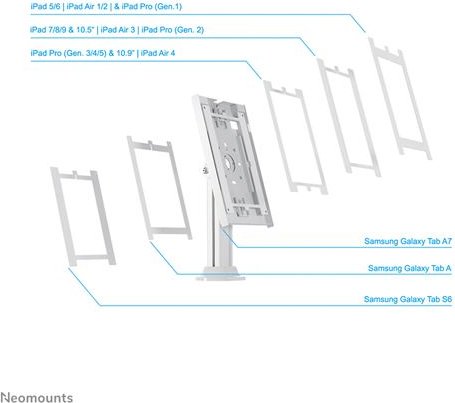 Neomounts tablet-mocowanie do stołu, 7.9-11" biały