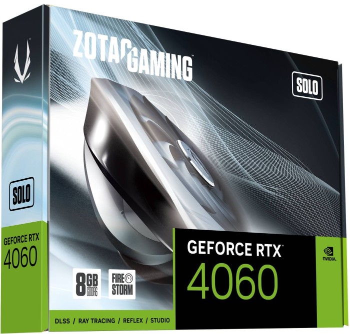 Zotac Gaming GeForce RTX 4060 Solo, 8GB GDDR6, HDMI, 3x DP
