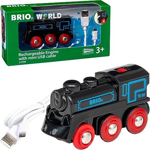 BRIO Schwarze Akku-Lok mit Mini-USB – Junge/Mädchen – Schwarz – Rot – CE (33599)