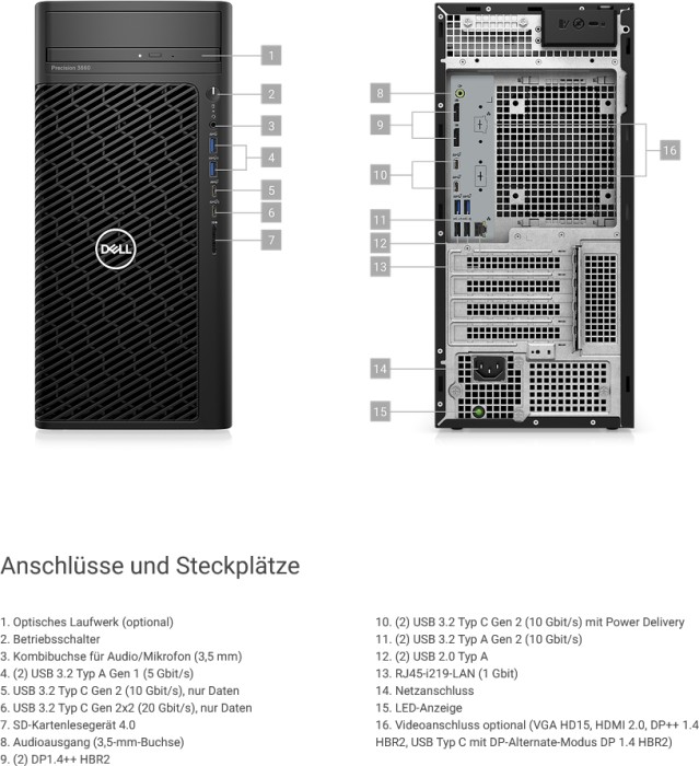 Dell Precision 3660 Tower, Core i7-12700, 32GB RAM, 512GB SSD, RTX A2000