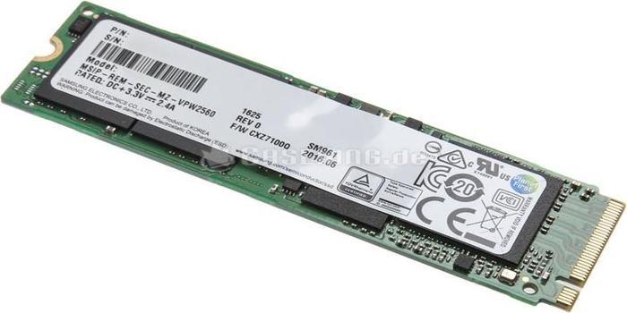 Samsung SSD SM961 256GB, M.2 2280/M-Key/PCIe 3.0 x4