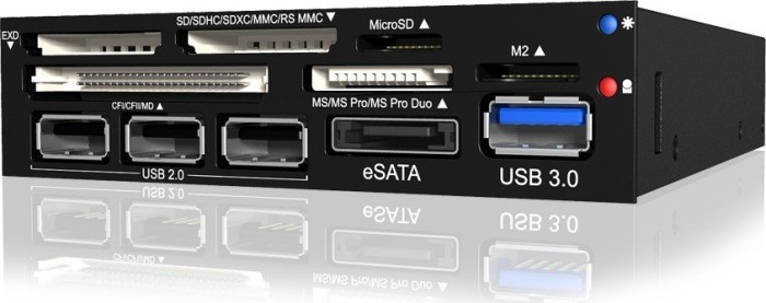 RaidSonic Icy Box IB-864-B Multi-slot-Czytniki kart pamięci, USB 2.0 9-Pin nasadki [wtyczka]