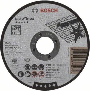 Bosch Professional 2608603500 Trennscheibe flach Best for Edelstahl Rapido A 46 V Edelstahl BF 230 mm 1,9 mm 