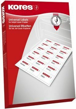 Kores Universal Etiketten weiß 70 x 36 mm 100 Blatt 2400 Etiketten Labels Druck 