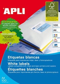 APLI etykiety, 105x148mm, biały, 100 arkuszy (01280)