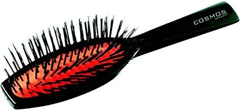 COSMOS Pneumatikbürste – 11-reihig, Ca. 23 Cm, Mit Kunststoffborsten, Schwarz/rot