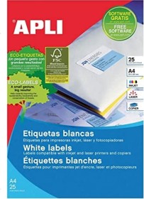 APLI etykiety, 105x148mm, biały, 25 arkuszy (10827)