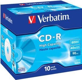 Verbatim High Capacity CD-R 90min/800MB 40x, 10er Jewelcase