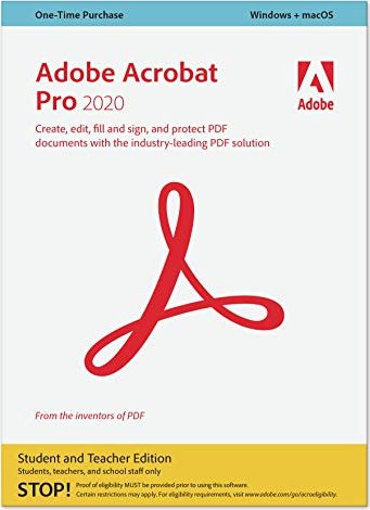Adobe Acrobat Pro 2020, EDU (englisch) (PC/MAC)