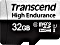 Transcend High Endurance 350V R95/W40 microSDHC 32GB Kit, UHS-I U1, Class 10 (TS32GUSD350V)