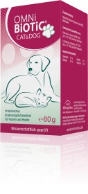 AllergoSan OMNi-BiOTiC Cat & Dog, Probiotika für Hunde und Katzen, 60g