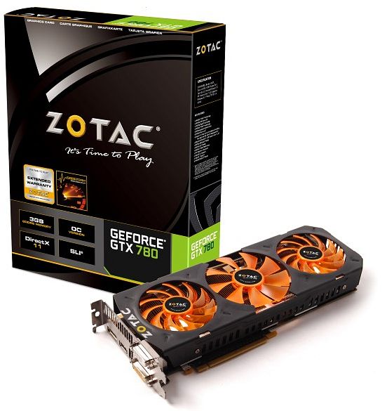 Zotac GeForce GTX 780 OC, 3GB GDDR5, 2x DVI, HDMI, DP