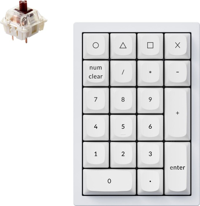 Keychron Q0 QMK Custom Number Pad, Shell White, Gateron G Pro BROWN, USB