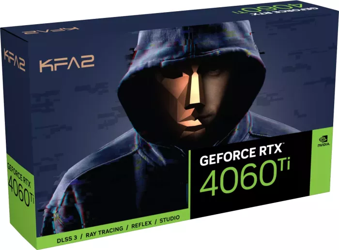 KFA2 GeForce RTX 4060 Ti (1-Click OC), 8GB GDDR6, HDMI, 3x DP