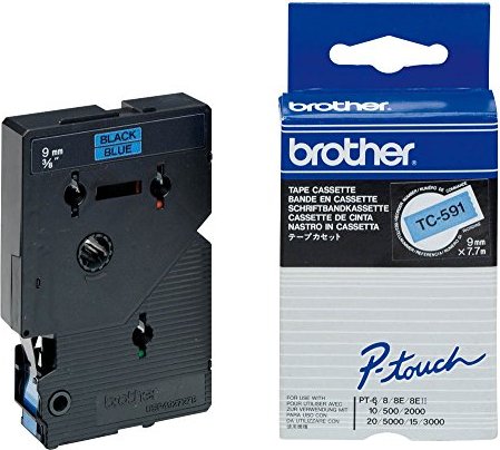 Brother TC-591 Beschriftugnsband 9mm, black/blue