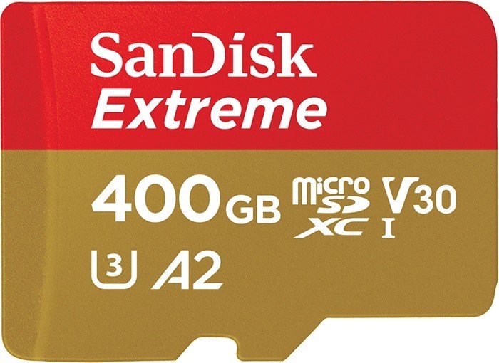 SanDisk Extreme R160/W90 microSDXC 400GB kit, UHS-I U3, A2, Class 10