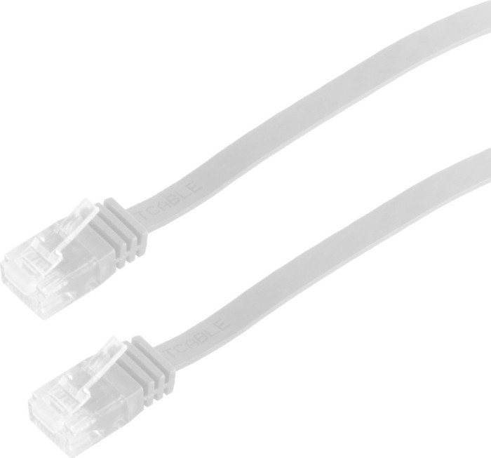 Helos ultra płaski przewód sieciowy, Cat6, U/UTP, RJ-45/RJ-45, 5m, biały