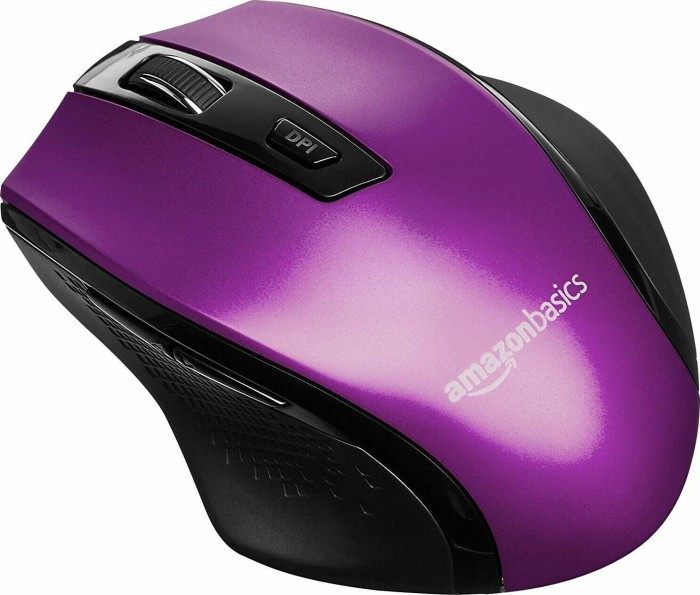 AmazonBasics G6B Ergonomic Wireless Mouse fioletowy, USB