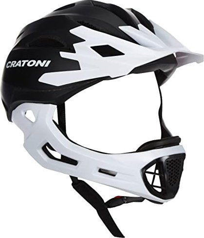 Cratoni C-Maniac Fullface-Helm schwarz/weiß matt