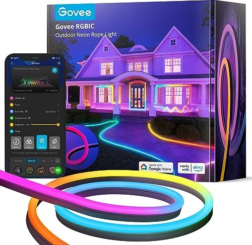 Govee Neon LED Strip 10M, RGBIC Neon LED Streifen Mit App
