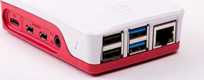 Raspberry Pi offizielles Gehäuse für Raspberry Pi 4, weiß/rot