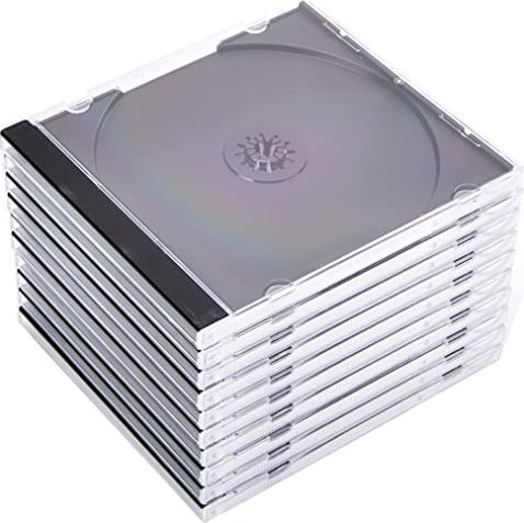 Hama CD-Leerhülle Standard, 10er-Pack, transparent/schwarz