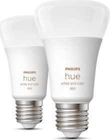 Philips Hue White and Color Ambiance 800 LED-Bulb E27 6.5W, 2er-Pack