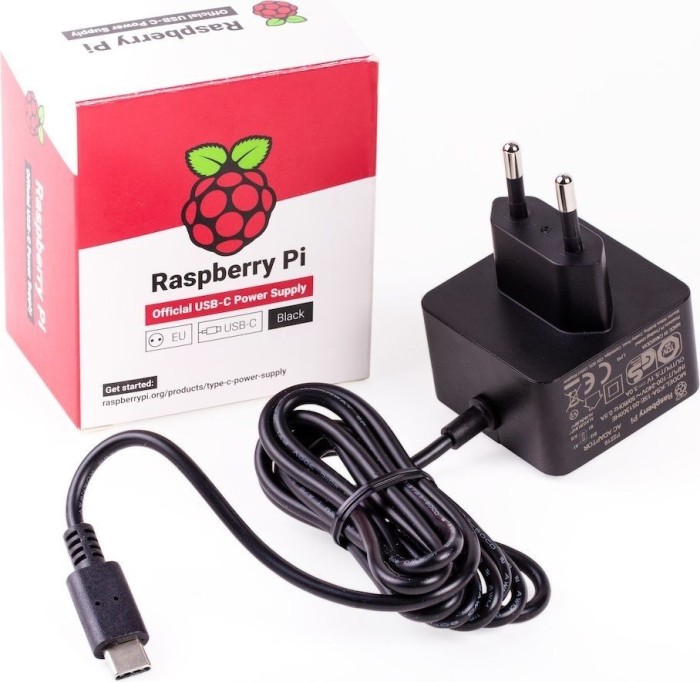 Raspberry Pi 4 Official Power Supply, 5.1V/3.0A, schwarz