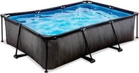 Black Wood Pool mit Filterpumpe und Abdeckung 220x150x65cm