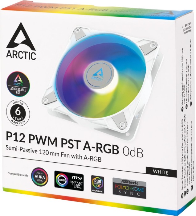 Arctic P12 PWM PST A-RGB 0dB biały, 120mm
