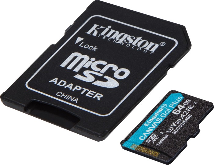 Kingston Canvas Go! Plus R170/W70 microSDXC 64GB Kit, UHS-I U3, A2, Class 10