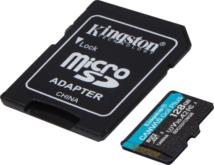 Kingston Canvas Go! Plus R170/W90 microSDXC 128GB Kit, UHS-I U3, A2, Class 10