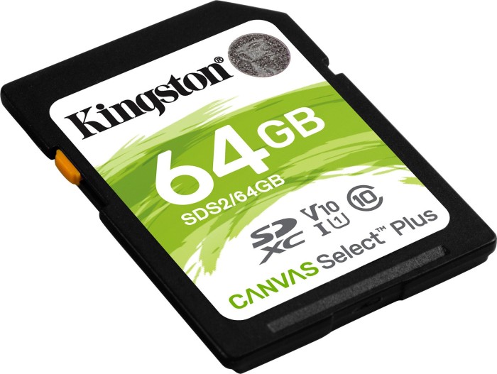 Kingston Canvas Select Plus R100 SDXC 64GB, UHS-I U1, Class 10