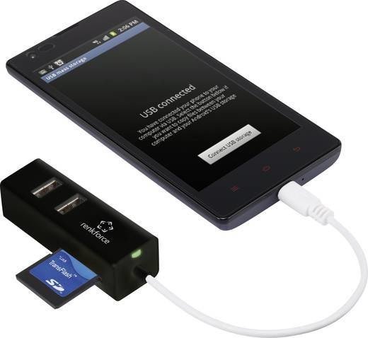 Renkforce OTG Dual-Slot-Czytniki kart pamięci, USB 2.0 Micro-B [wtyczka]
