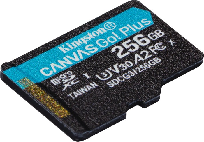 Kingston Canvas Go! Plus R170/W90 microSDXC 256GB Kit, UHS-I U3, A2, Class 10
