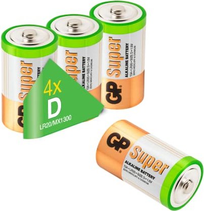 GP Batteries Super Alkaline Mono D, 4er-Pack