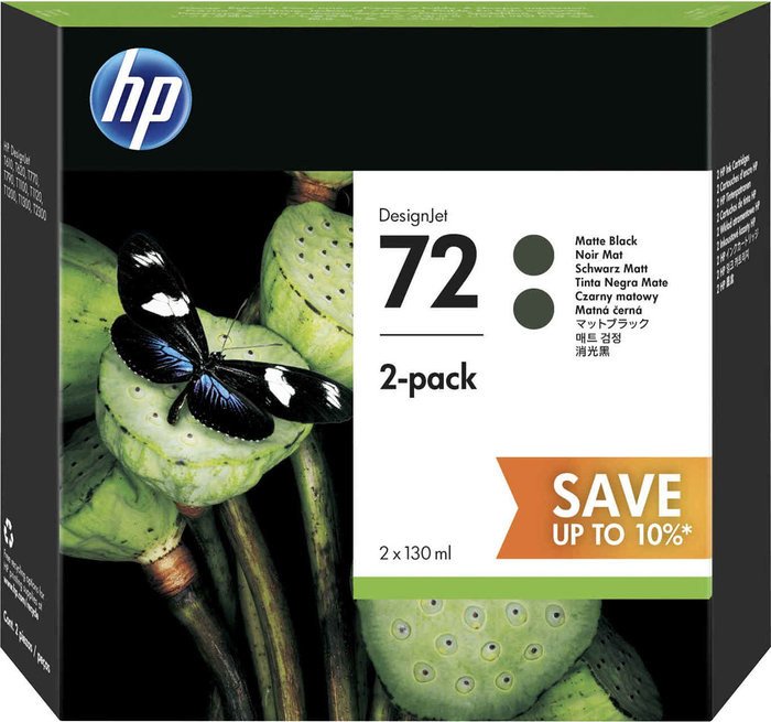 HP Tinte 72 schwarz matt, 2er-Pack
