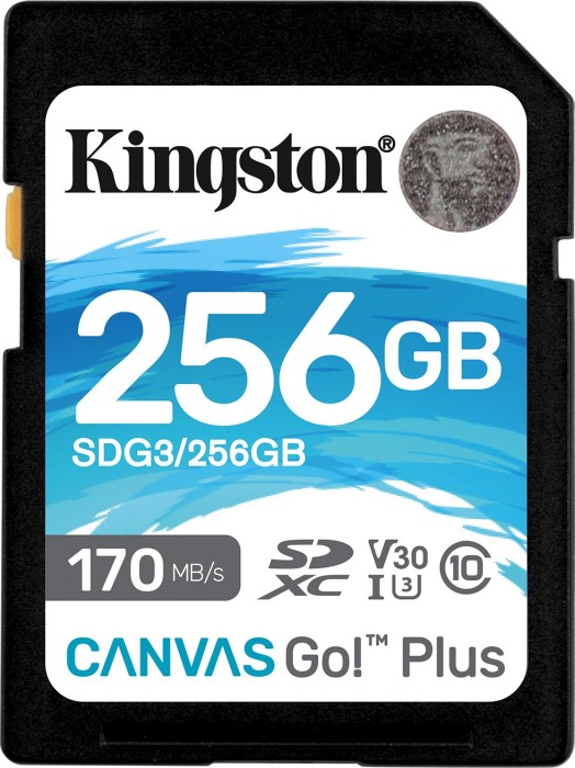 Kingston Canvas Go! Plus R170/W90 SDXC 256GB, UHS-I U3, Class 10