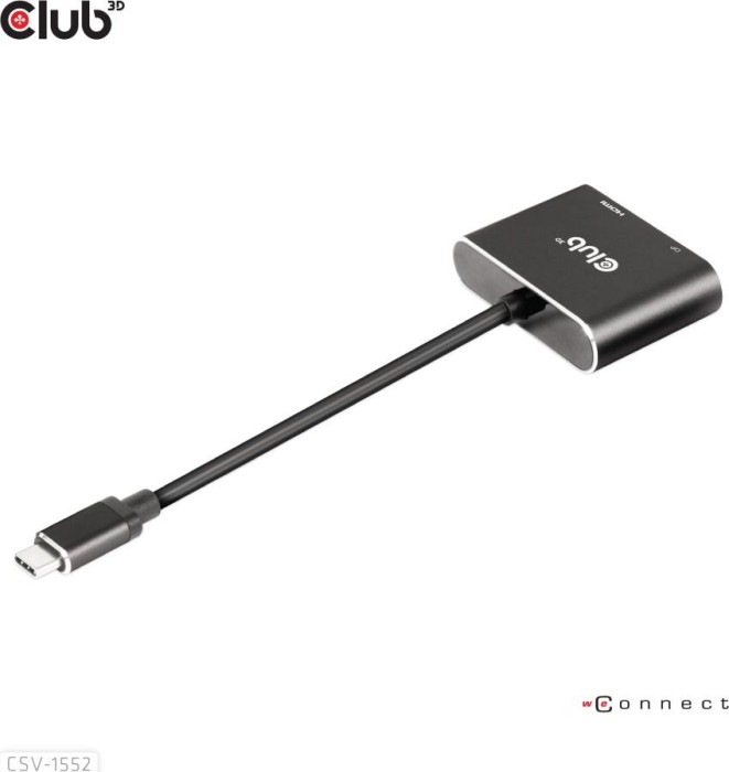 Club 3D MST Hub USB-C 3.2 auf DisplayPort + HDMI 4K60Hz M/F Adapter