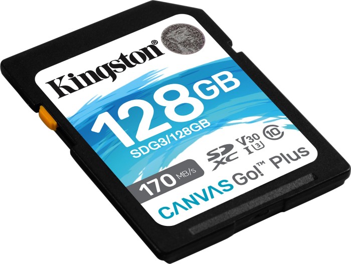 Kingston Canvas Go! Plus R170/W90 SDXC 128GB, UHS-I U3, Class 10