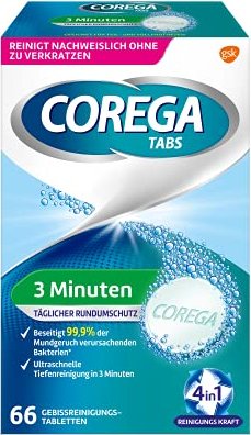 Corega tabletki 3 minut tabletki środka czyszczącego, 66 sztuk
