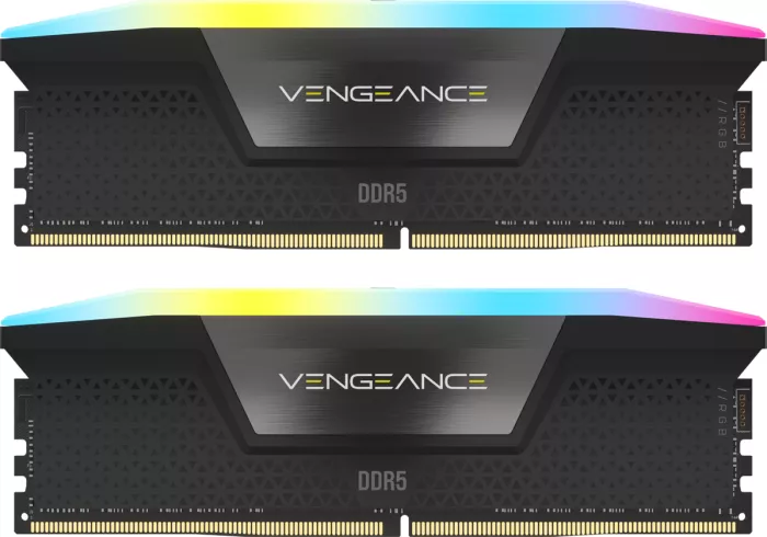 Corsair Vengeance RGB schwarz DIMM Kit 64GB, DDR5-6000, CL30-36-36-76, on-die ECC