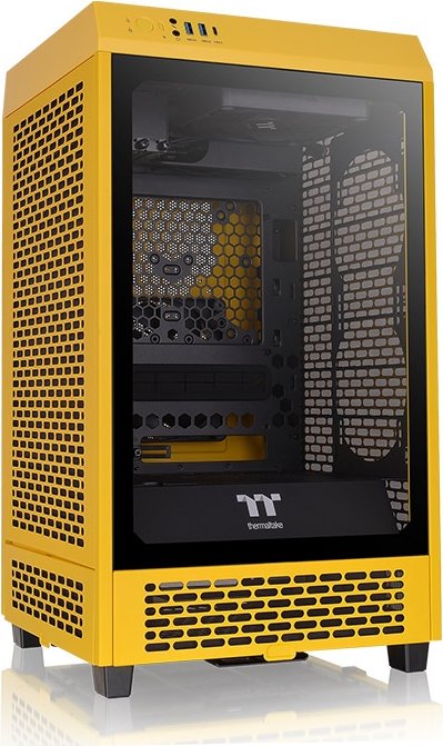 Thermaltake The Tower 200 Bumblebee, żółty, szklane okno, mini-ITX